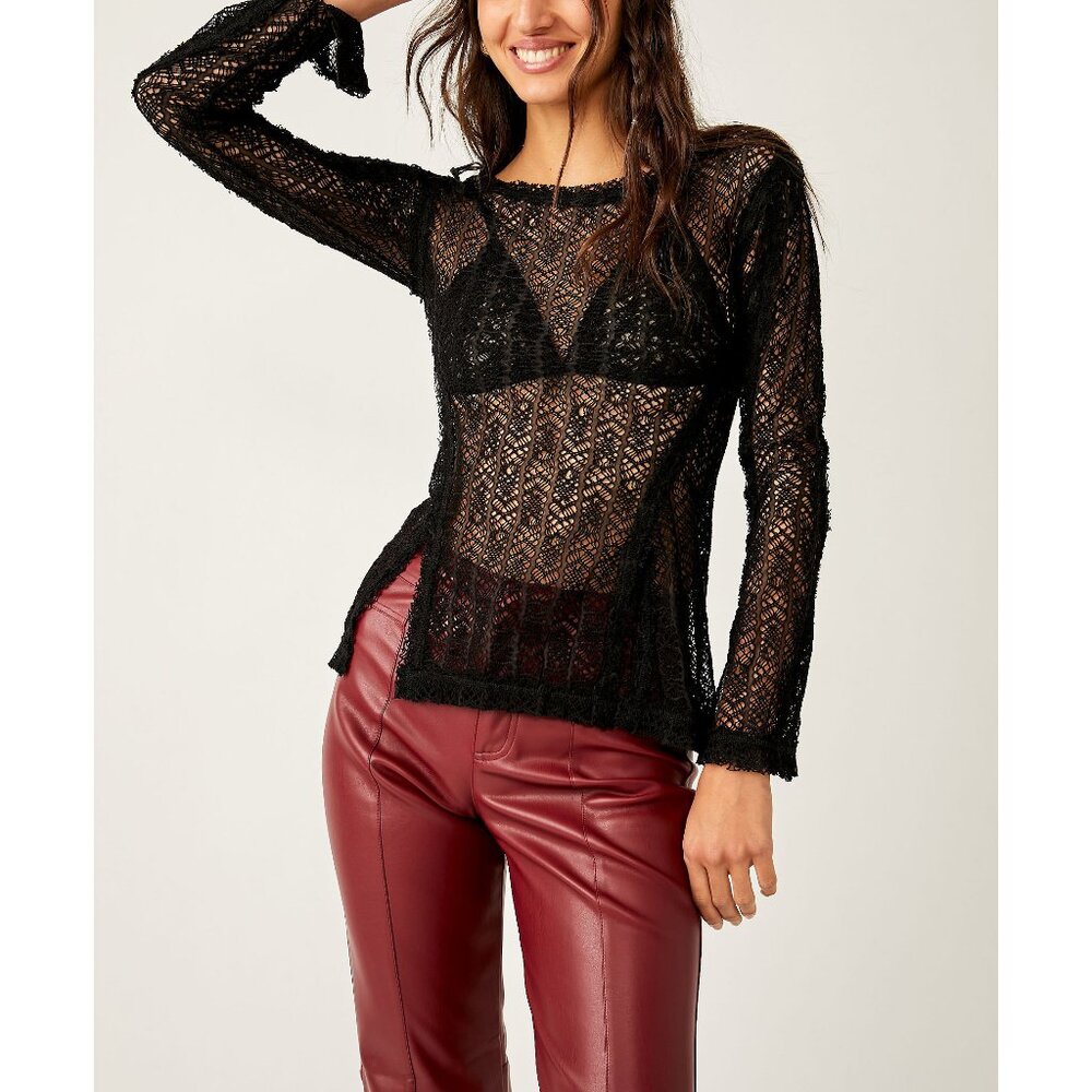 FREE PEOPLE On The Road Twisted Tee / Black